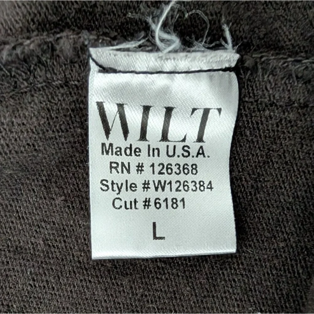 Wilt Wide Leg Pull On Pants Womens Size Large Black 100% Cotton Elastic Waist